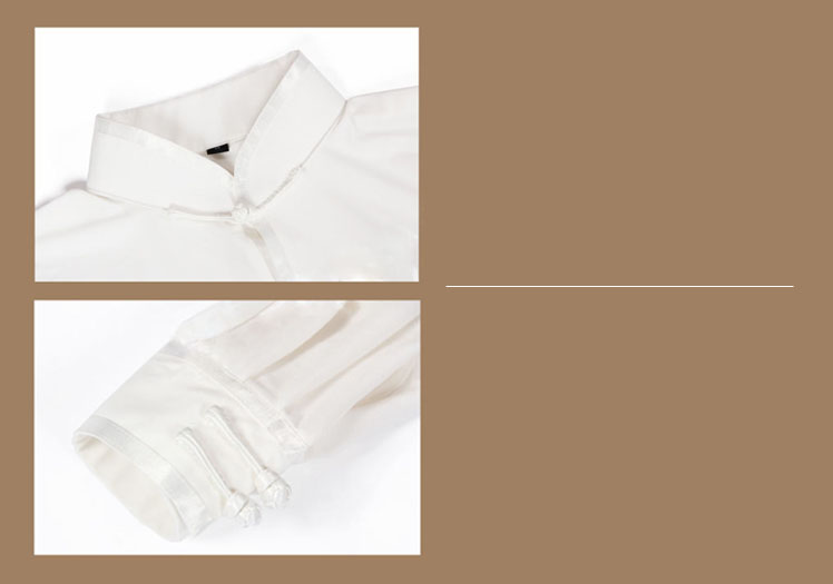 Tai Chi Clothing Set Casual Style White Detail image